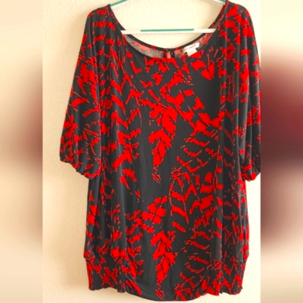 2 for $25 RoomMates Black and Red Short Sleeve Top Plus Size 3xl NWOT